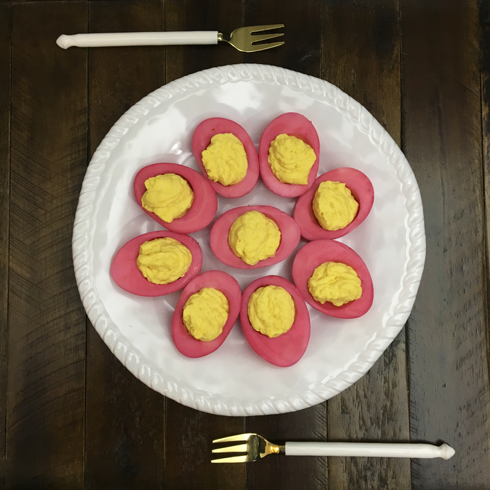 Pink Deviled Eggs